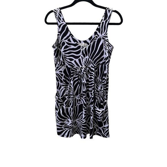 J Valdi black‎ and white cover up mini dress with pockets size Medium - Picture 1 of 3